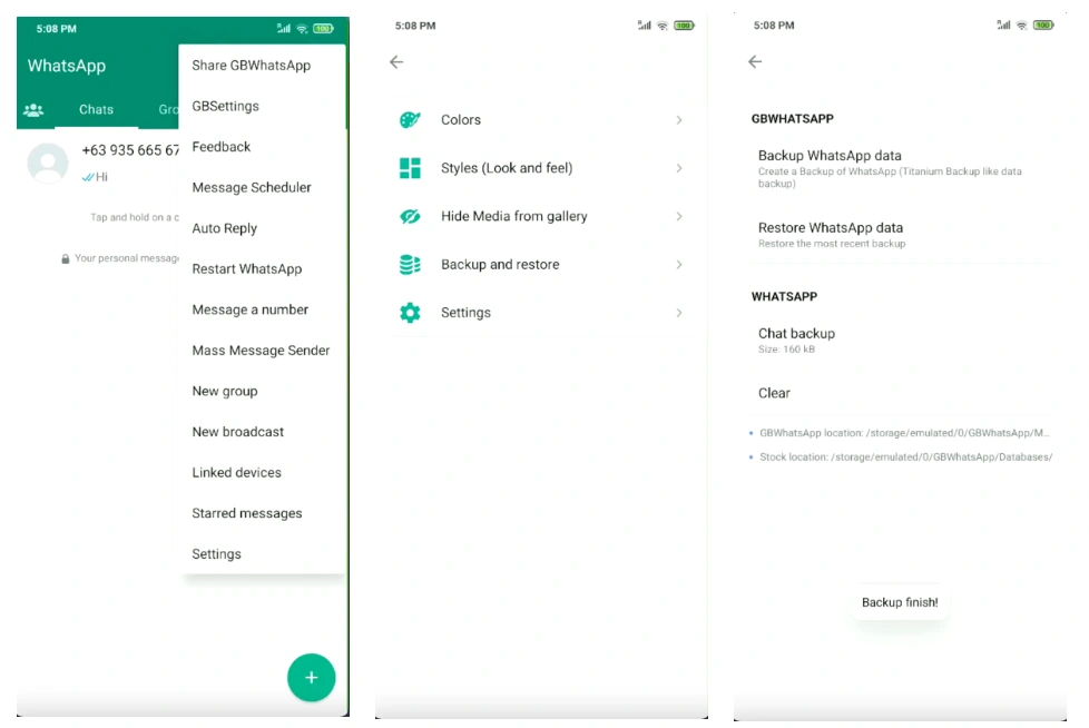 GBWhatsApp Information Backing up