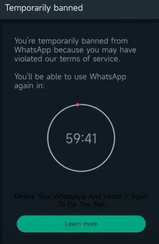 GB WhatsApp temporary ban
